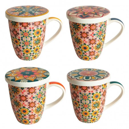 ORIGEN Home Decor Cup imprimé 4 uni. Tasses et navires | Tasse orange - 12x12x10cm