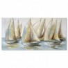 ORIGEN Home Decor Sailboats Pictures | Image argentée rectangulaire - 120x60x3cm