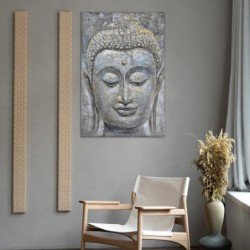 ORIGEN Home Decor Bouddha Pictures | Image gris rectangulaire - 120x80x3cm