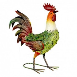 ORIGEN Home Decor Gallo Animal Figure | Figure de poulet vert - 38x19x51cm