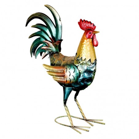 ORIGEN Home Decor Gallo Animal Figure | Figure de poulet bleu - 38x19x48cm