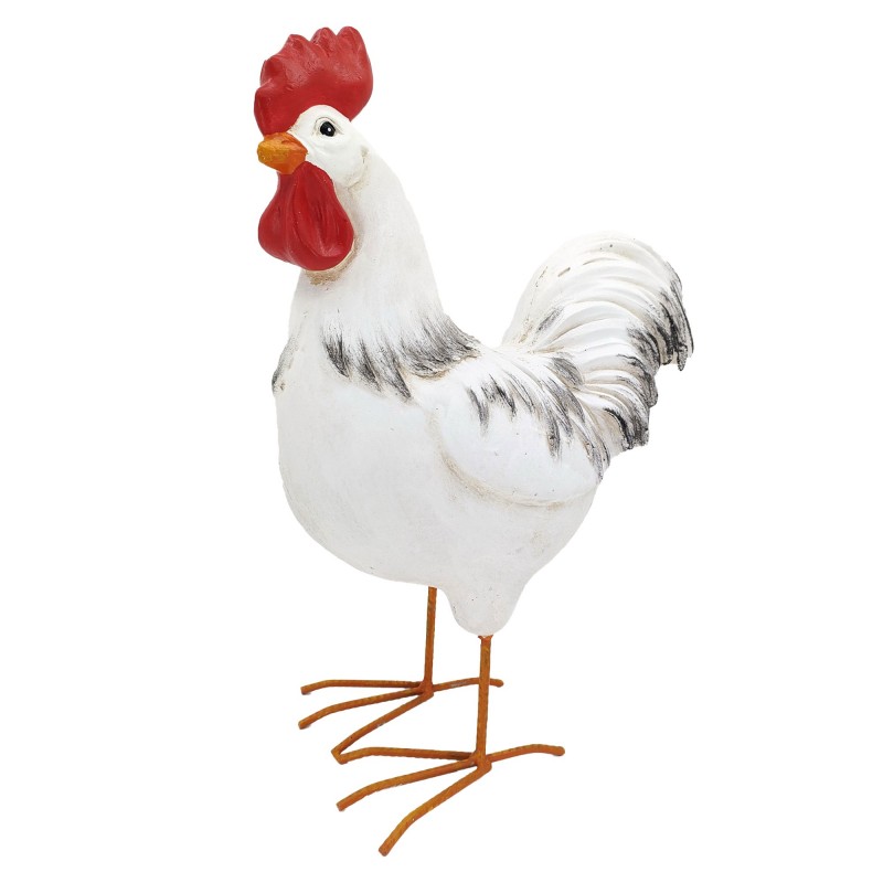 ORIGEN Home Decor Gallo Animal Figure | Figure de chat blanc - 32x18x43cm