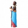 ORIGEN Home Decor Figure africaine africaine et éléphants | Figure africaine bleue - 26x8x7cm