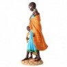 ORIGEN Home Decor Figure africaine africaine et éléphants | Figure africaine bleue - 35x16x15cm