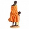 ORIGEN Home Decor Figure africaine africaine et éléphants | Figure africaine bleue - 35x16x15cm