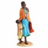 ORIGEN Home Decor Figure africaine africaine et éléphants | Figure africaine bleue - 35x16x15cm