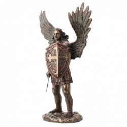 ORIGEN Home Decor Figure San Miguel Bronce | Silver Mythological Figure - 73x60x24cm