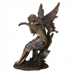 ORIGEN Home Decor Figure Fairy Bronze | Figure mythologique d'or - 23x14x13cm