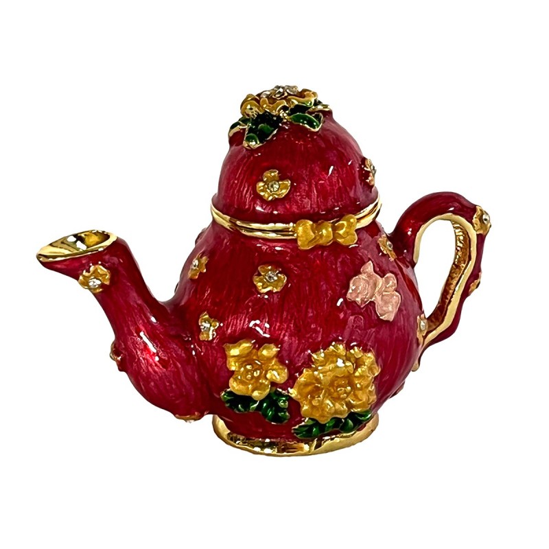 ORIGEN Home Decor Miniature Miniature Teapot Box | Miniature rouge - 5x7x3cm