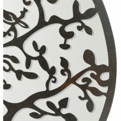 ORIGEN Home Decor Horn Tree Life Mirror Appliques Metal | Appliquer un métal brun rond - 50x50x2cm