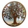 ORIGEN Home Decor Horn Tree Life Mirror Appliques Metal | Appliquer un métal brun rond - 30x30x2cm