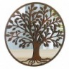 ORIGEN Home Decor Horn Tree Life Mirror Appliques Metal | Appliquer un métal brun rond - 50x50x2cm