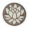 ORIGEN Home Decor Mirror Flower Mirror Metal | Appliquer un métal brun rond - 30x30x2cm