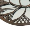 ORIGEN Home Decor Mirror Flower Mirror Metal | Appliquer un métal brun rond - 30x30x2cm