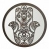 ORIGEN Home Decor Fatima Mirror Hand Appliques Metal | Appliquer un métal brun rond - 30x30x2cm