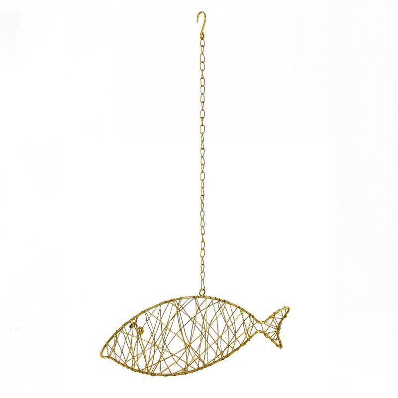 ORIGEN Home Decor Pendant Pendant Pendant | Pendentif en métal beige - 13x36x6cm