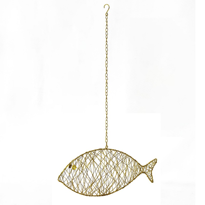 ORIGEN Home Decor Pendant Pendant Pendant | Pendentif en métal beige - 18x50x8cm