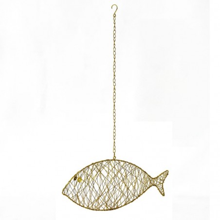 ORIGEN Home Decor Pendant Pendant Pendant | Pendentif en métal beige - 18x50x8cm