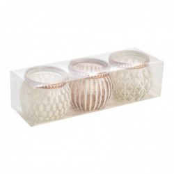 ORIGEN Home Decor Portavelas 3 U Vases et support | Support blanc - 6x7x7cm