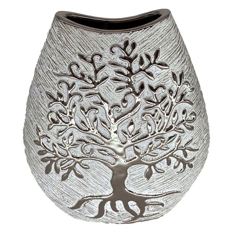 ORIGEN Home Decor Jarrón Decoration Vases and Holder | Vase blanc - 21x17x7cm