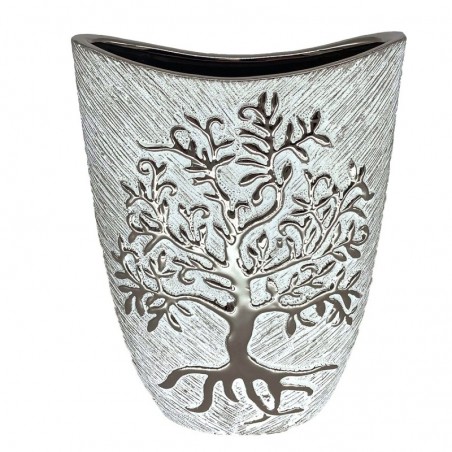 ORIGEN Home Decor Jarrón Decoration Vases and Holder | Vase blanc - 23x17x7cm