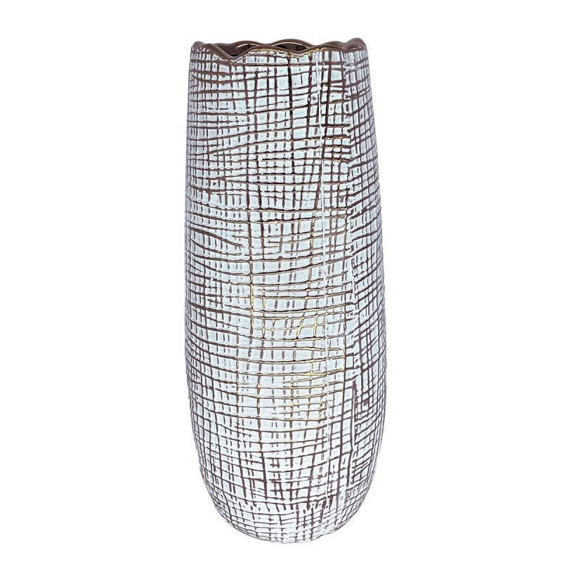 ORIGEN Home Decor Jarrón Decoration Vases and Holder | Vase blanc - 28x12x12cm