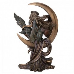 ORIGEN Home Decor Figure Fairy Luna Bronze | Figure mythologique de l'or - 25x16x9cm