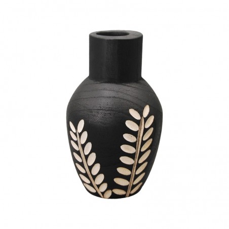 ORIGEN Home Decor Jarrón Jarrones et Portavelas | Vase noir - 24x15x15cm