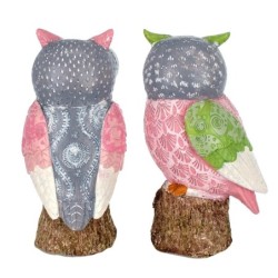 By SIGRIS Figure Figure de chouette multicolore de la résine multicolore 17 * 8 * 8cm