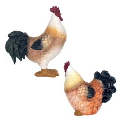 By SIGRIS Figure Hens 2 Unités Résine multicolore 15 * 7 * 14 cm Figure animal
