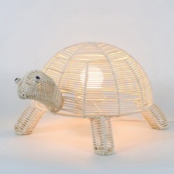 ORIGEN Home Decor Tortuga lampe lampe | Lampe de table beige - 18x36x23cm