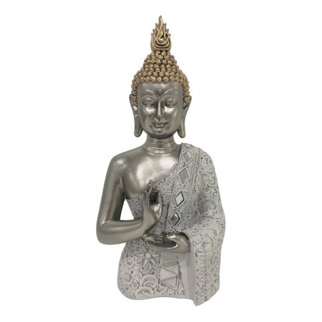 ORIGEN Home Decor Bouddha Bouddha Bouddha | Bouddha argenté Bouddha - 35x17x12cm