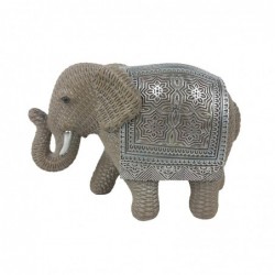 ORIGEN Home Decor Figure Elephant African and Elephants | Silver Elephant Figure - 12x18x8cm