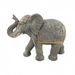 ORIGEN Home Decor Figure Elephant African and Elephants | Silver Elephant Figure - 18x25x9cm