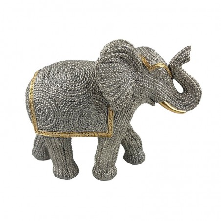 ORIGEN Home Decor Figure Elephant African and Elephants | Silver Elephant Figure - 16x21x8cm