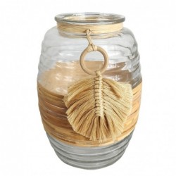 ORIGEN Home Decor Jarrón Jarrones et Portavelas | Vase transparent - 23x16x16cm