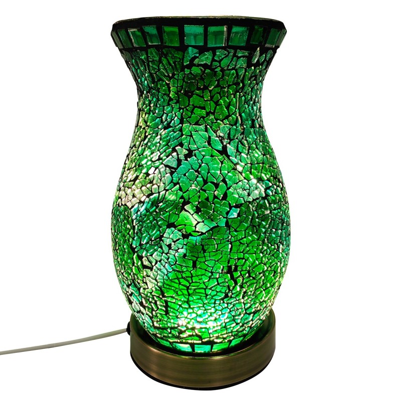 ORIGEN Home Decor Mosaic Lamps | Lampe de table verte - 22x12x12cm