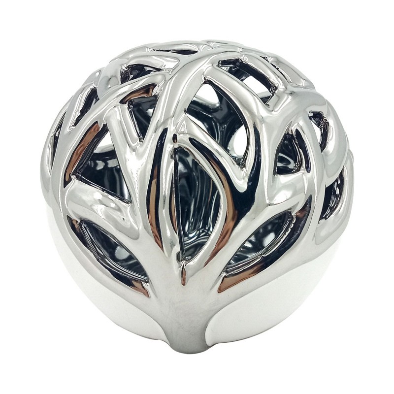 ORIGEN Home Decor Decorative Ball Life Life et Portavelas | Figure de tablette en argent - 9x9x9cm