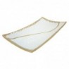 ORIGEN Home Decor Dish Vases et portez-le | Plat blanc rectangulaire - 5x30x17cm