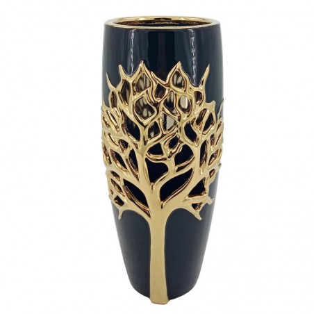 ORIGEN Home Decor Jarbus of Life Tree et Portavelas | Vase noir - 30x13x13cm