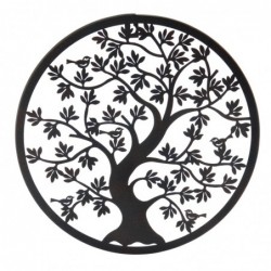 ORIGEN Home Decor Adorno Tree of Life applications Metal | Métal gris rond Appliquer - 30x30x1cm