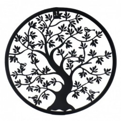 ORIGEN Home Decor Adorno Tree of Life applications Metal | Métal gris rond Appliquer - 30x30x1cm