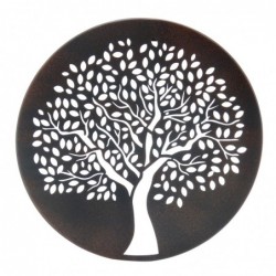 ORIGEN Home Decor Adorno Tree of Life applications Metal | Métal gris rond Appliquer - 30x30x1cm