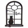 ORIGEN Home Decor Wall Adorno Silhouette Cat Appliques Metal | Gray Metal Appliquer - 70x50x1cm