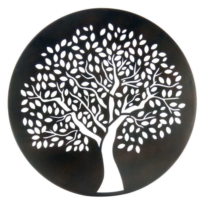 ORIGEN Home Decor Adorno Tree of Life applications Metal | Black Metal rond Appliquer - 60x60x1cm