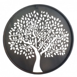 ORIGEN Home Decor Adorno Tree of Life applications Metal | Black Metal rond Appliquer - 60x60x1cm