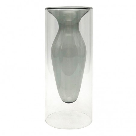 ORIGEN Home Decor Crystal Vase Vases et porte-greffe | Vase gris - 20x8x8cm