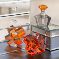 ORIGEN Home Decor Figure Crystal Miniatures | Figure de bureau orange - 9x9x9cm