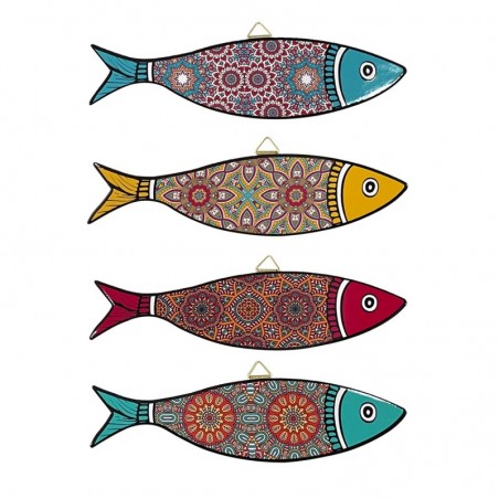 ORIGEN Home Decor Pendant Fish 4 ou Pendants | Pendant multicolore - 1x30x8cm