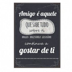 ORIGEN Home Decor Portugais Ornements muraux Plaques métalliques | Plaque de métal noir rectangulaire - 33x24x1cm